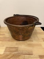 Kupferkessel mit Henkel ca 30cm Durchmesser antik