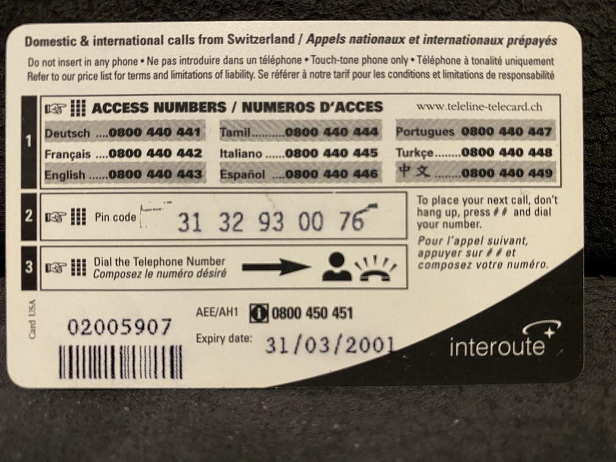 Telefon- & Taxkarten: Teleline – Gebraucht aus Lausanne von babacard10 1