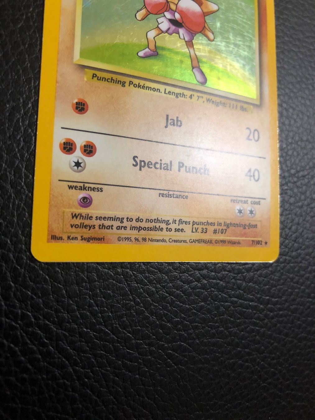 Pokémon Sammelbilder & Trading cards: 1999 Base Set Hitmonchan Holo 7/102 Ab 1 – Gebraucht aus Paradiso von Pkmn10 2