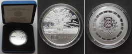 ESTLAND 10 Krooni 2008, 90 J. UNABHÄNGIGKEIT, Silber PP