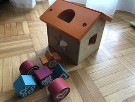Geschicklichkeitsspiel Holz Haus mit Klötzchen von Eichhorn