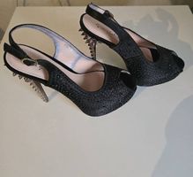 Sandaletten Via Giulia schwarz mit Nietenabsatz 40