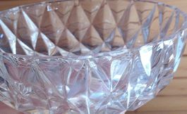 Kristallschale mit Schliff, transparent, Durchmesser 15cm