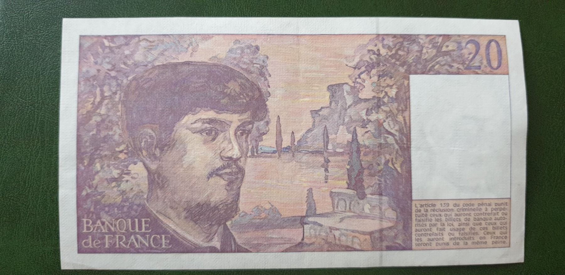 Banconote: Frankreich 20 Francs 1990 vz. – Usato da Biel/Bienne venduto da underdogs 1