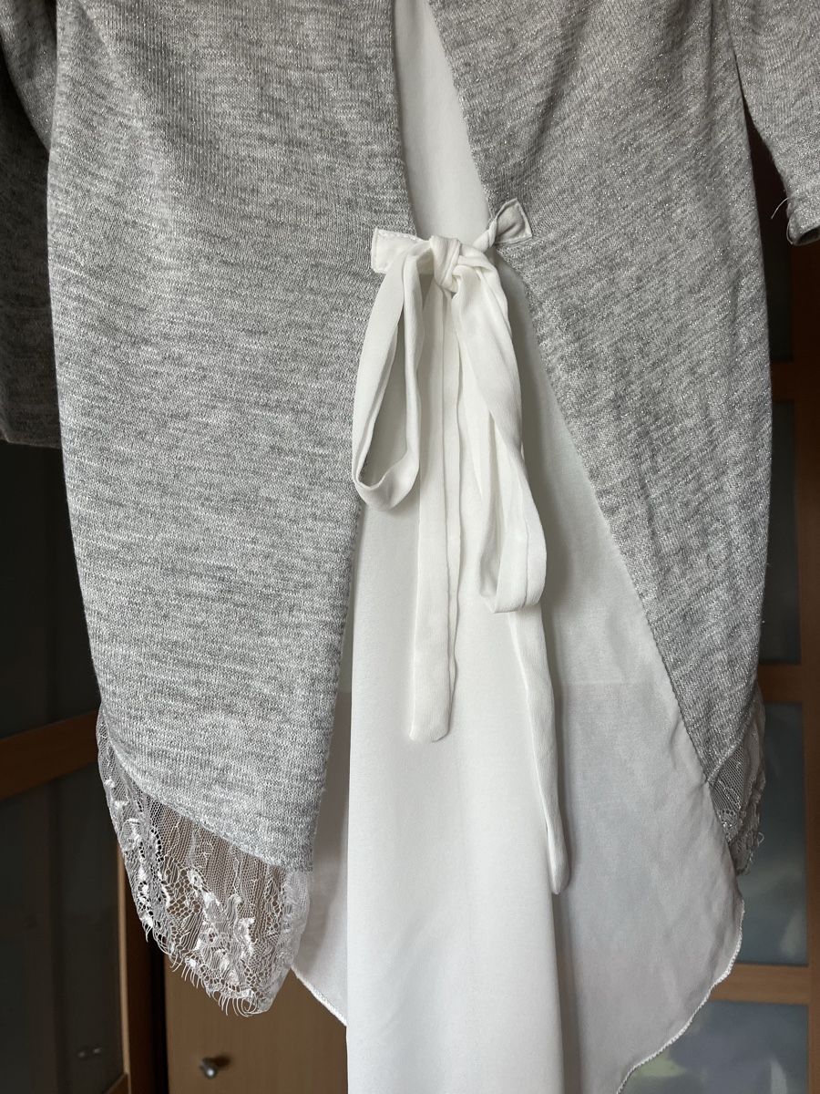 Maglioni & Felpe: Pull tunique gris brillant dentelles Melissa Becker M – Nuovo (secondo la descrizione) da Genève venduto da Libellule477 1