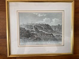 Kupferstich "Vue du Chateau et de la petite Ville de ..."