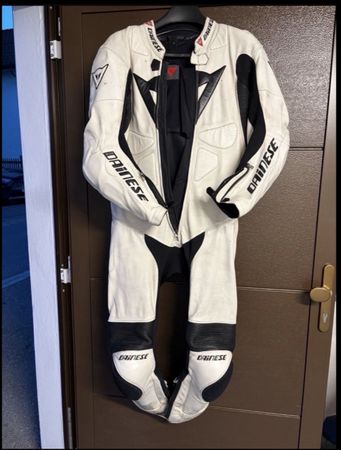 Combinaison moto cuir DAINESE blanc/noir taille 54
