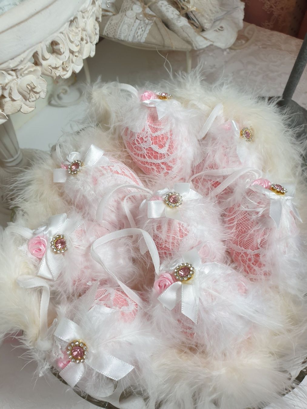 Tutte le decorazioni: Ostereier, Shabby Chic Deko Eier Spitze Ostern Osterbaum – Nuovo e nell'imballaggio originale da Gossau ZH venduto da Goes05 7