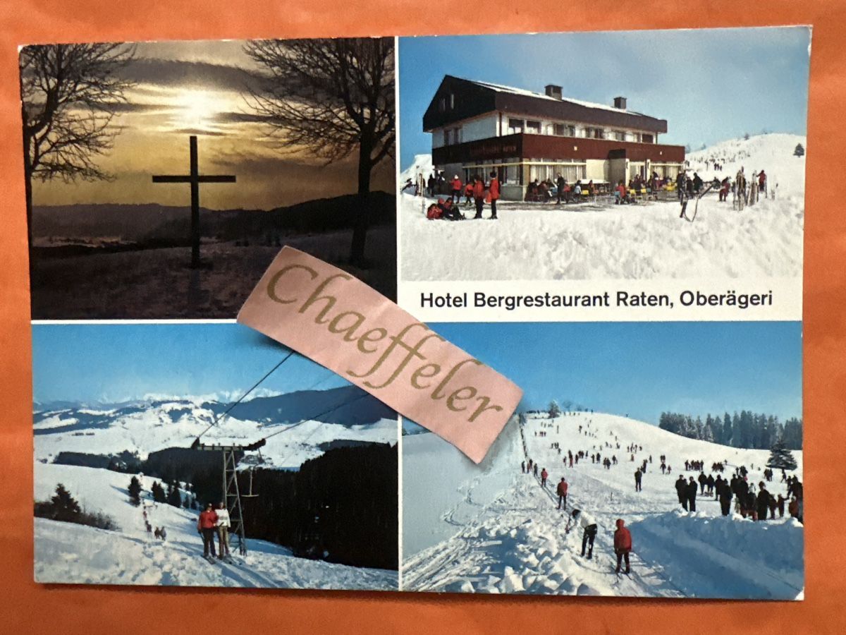 Cartes postales: 1993 Hotel Bergrestaurant Raten, Oberägeri – D'occasion à Zürich par Chaeffeler