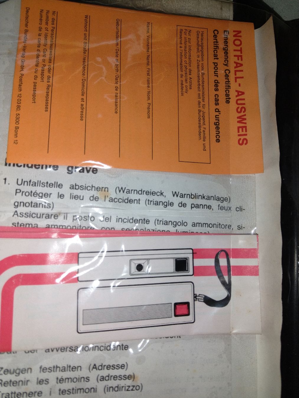 Kodak Fotocamera: Unfallmappe Kodak Kameraset – Usato da Künten venduto da Spinner62 3