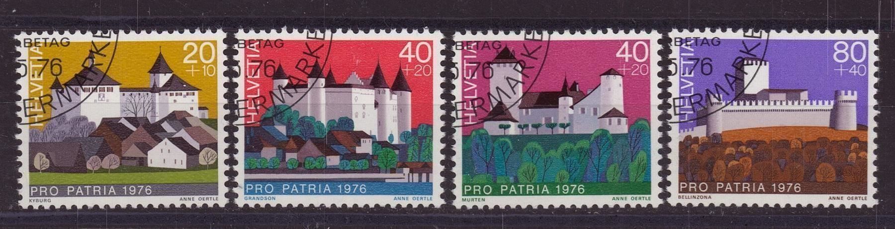 Alle Briefmarken: 1976 Pro Patria Satz Ersttags gestempelt – Gebraucht aus Eggersriet von stamp303