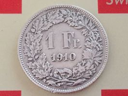 1 Franken 1910 ss-vz, nur 1,0 Mio!