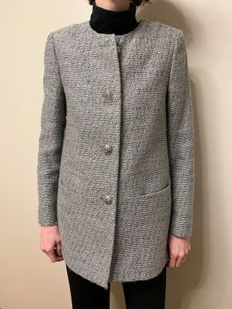 Eleganter Dutti Damenblazer Mantel mit Glitzergarn, Gr. 38