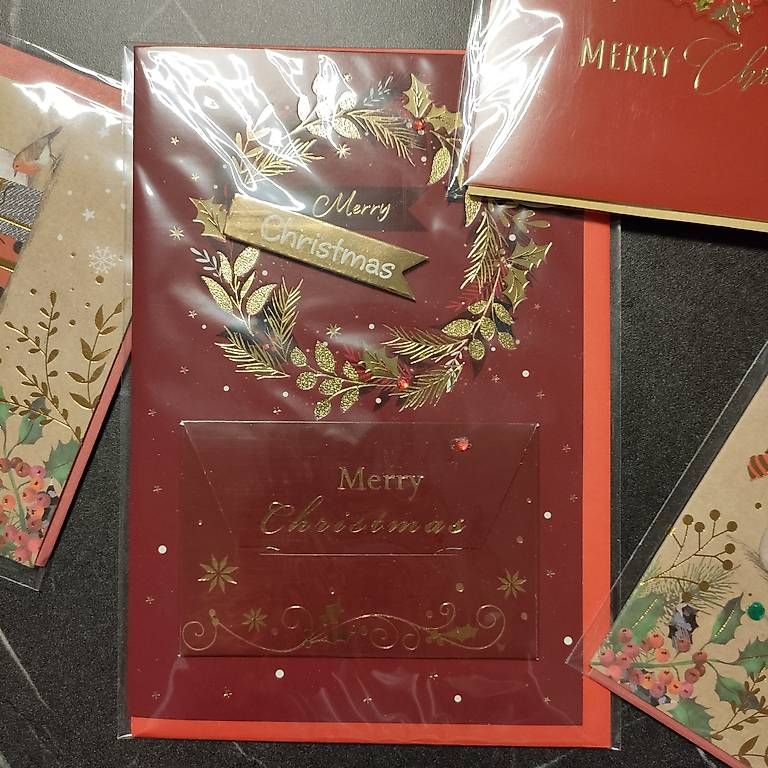 Cartoline: Rote Weihnachtskarte mit Briefumschlag – Usato da Schaffhausen venduto da tut_85dq