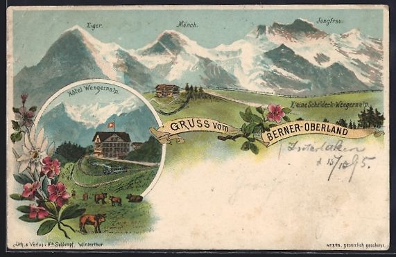 Ansichtskarten: Litho Kleine Scheidegg-Wengernalp, Hotel – Gebraucht aus Berlin von bartko-reher