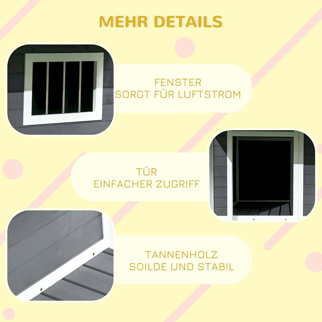 Cucce & Letti: Outdoor-Hundehütte Grau + Weiß – Nuovo e nell'imballaggio originale da Bottighofen venduto da zaap 7