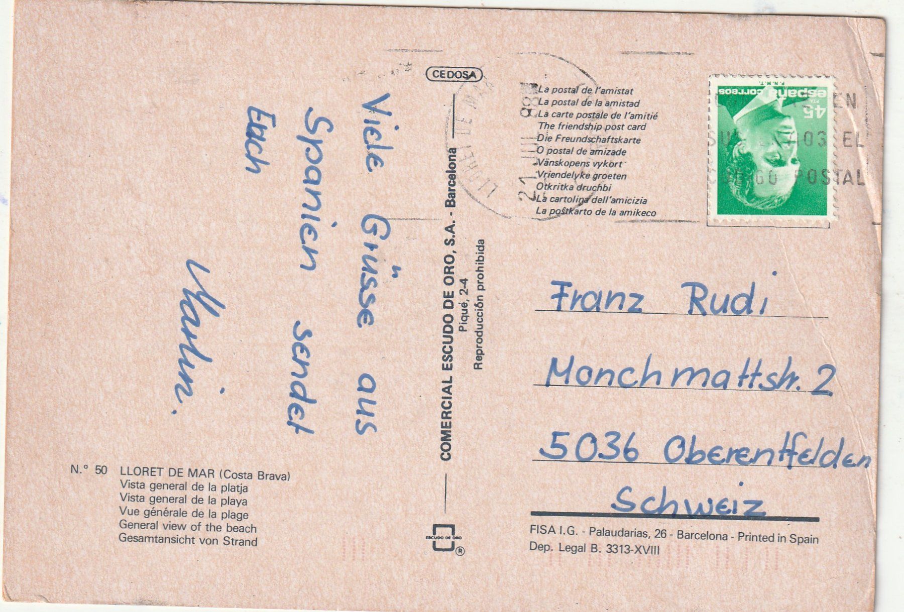 Cartoline postali: Strandbad Costa Brava – Usato da Lumbrein venduto da made02 1