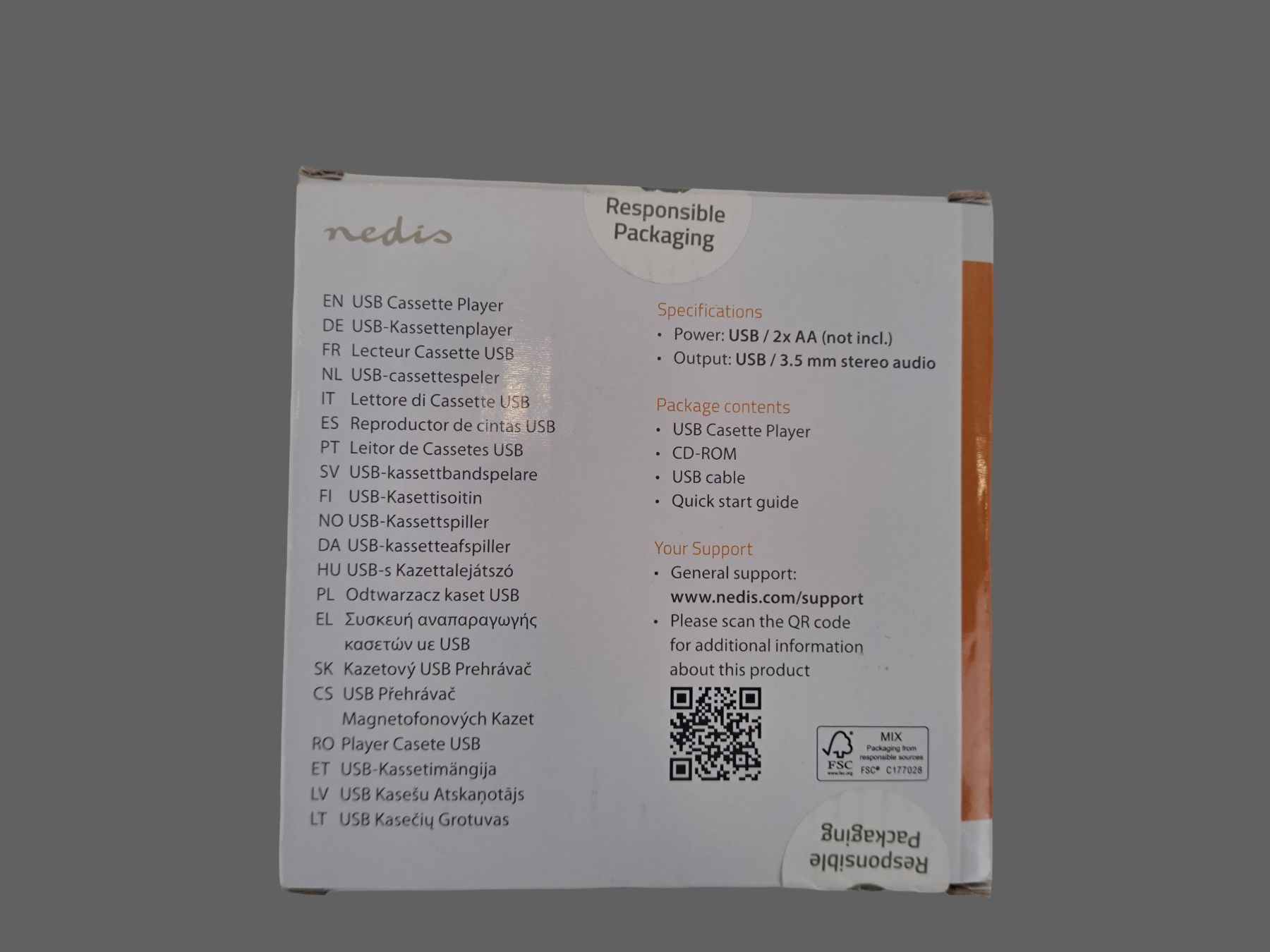 Lettore multimediale portatile: NEDIS USB Cassette Player Typ ACGRU100GY – Nuovo (secondo la descrizione) da Männedorf venduto da Restwert_Maennedorf 3