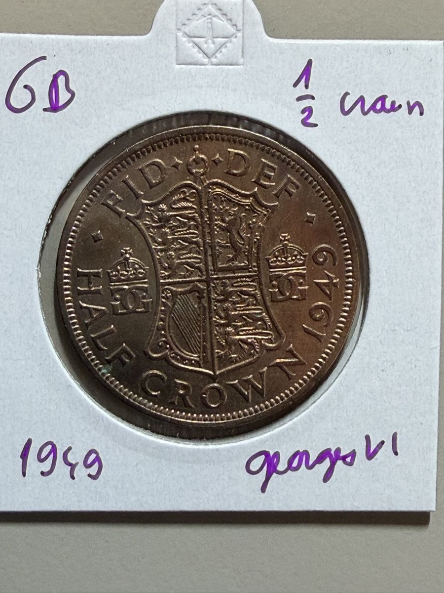 Tutti le monete: GB - 1/2 crown - 1949 - Georges 6  – Usato da Payerne venduto da Mike1682
