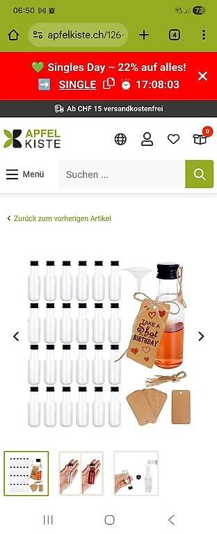 Alle Dekorationen: (24er Set) 50ml Mini Shot Flasche  – Neu und originalverpackt aus Zürich von Rose_Marie