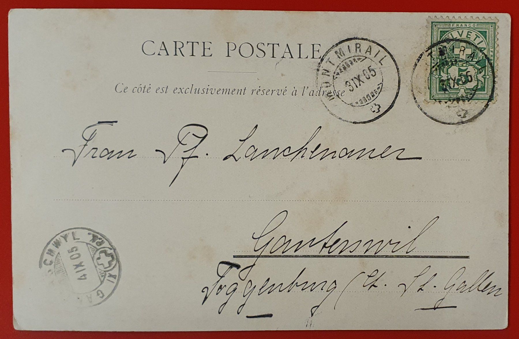 Cartoline postali: Montmirail 1905 – Usato da Kreuzlingen venduto da Rschweiz1 1