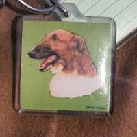 Porte-clés vintage chien 4x4 cm