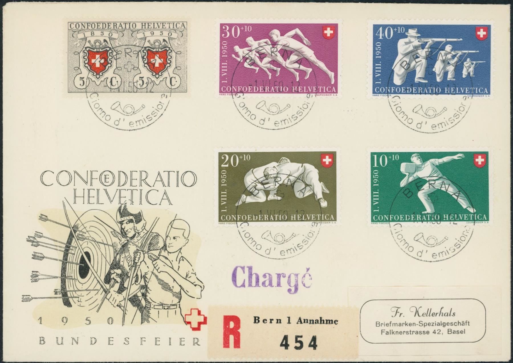 Tutti i francobolli: 1950 - Pro Patria - FDC ET • it – Usato da Schindellegi venduto da leecollect