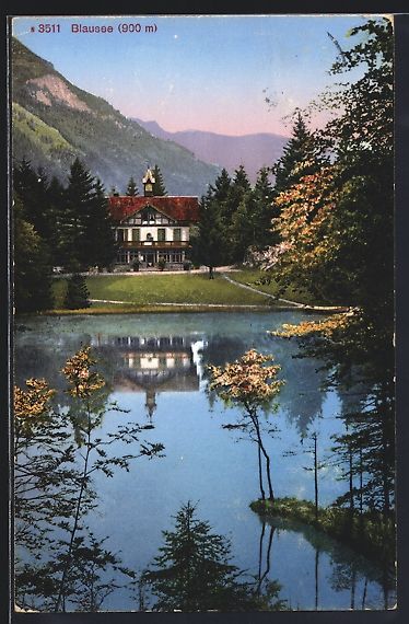 Cartoline postali: AK Blausee, Seepartie mit Bergpanorama – Usato da Berlin venduto da bartko-reher