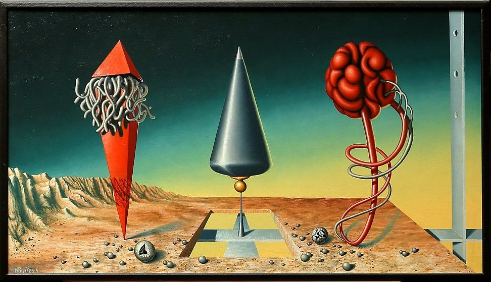 Gemälde: "Drei Gefässe" vom Surrealist Michael Pabst – Gebraucht aus Ittigen von ehg0