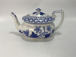 Englische Teekanne, Spode Geranium blau