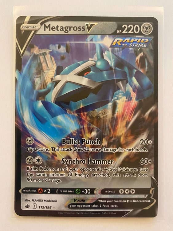 thumbnail image 2 of Metagross V Pokemon Card - Ultra Rare 112/198 Chilling Reign 2 of 10