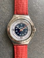 SWATCH  IRONY  MIT  LEDERARMBAND ROT
