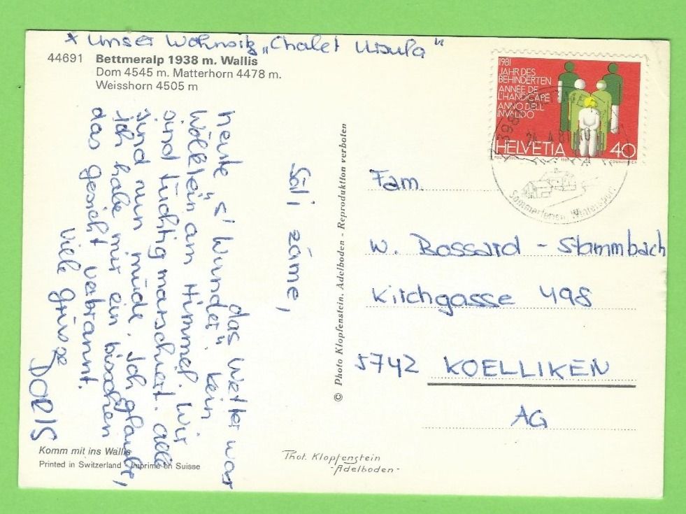 Cartoline postali: Bettmeralp – Usato da Zürich venduto da t24_de 1
