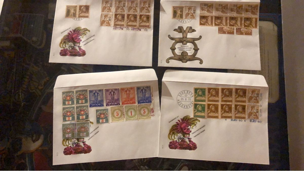Tutti i francobolli: Schweizer Briefmarken Helvetia, Diverse Werte auf Couvert – Usato da Lufingen venduto da Rac0