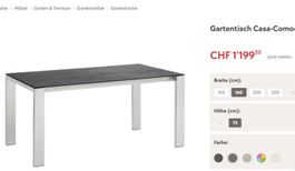 Pfister Casa Cuomo Gartentisch Ceramic 160x90, NP 1200 CHF