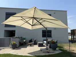 Sonnenschirm Ampelschirm Rechteckig 300x400cm Beige