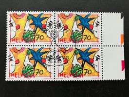 1992, 833 Pf.1, Fleck im Auge, ET-Stempel, KP 80.--