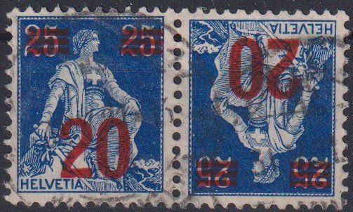 Alle Briefmarken: Kehrdruck K16 SBK 20.-!!! – Gebraucht aus Samnaun-Compatsch von Muckimu