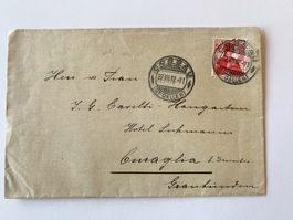 Brief v. Gossau SG n. Curaglia, 22.VII.1912, Briefmarke CH