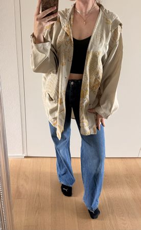 Seidenjacke Kapuze Grösse 2 Made in Swiss 40 42 100% Seide 