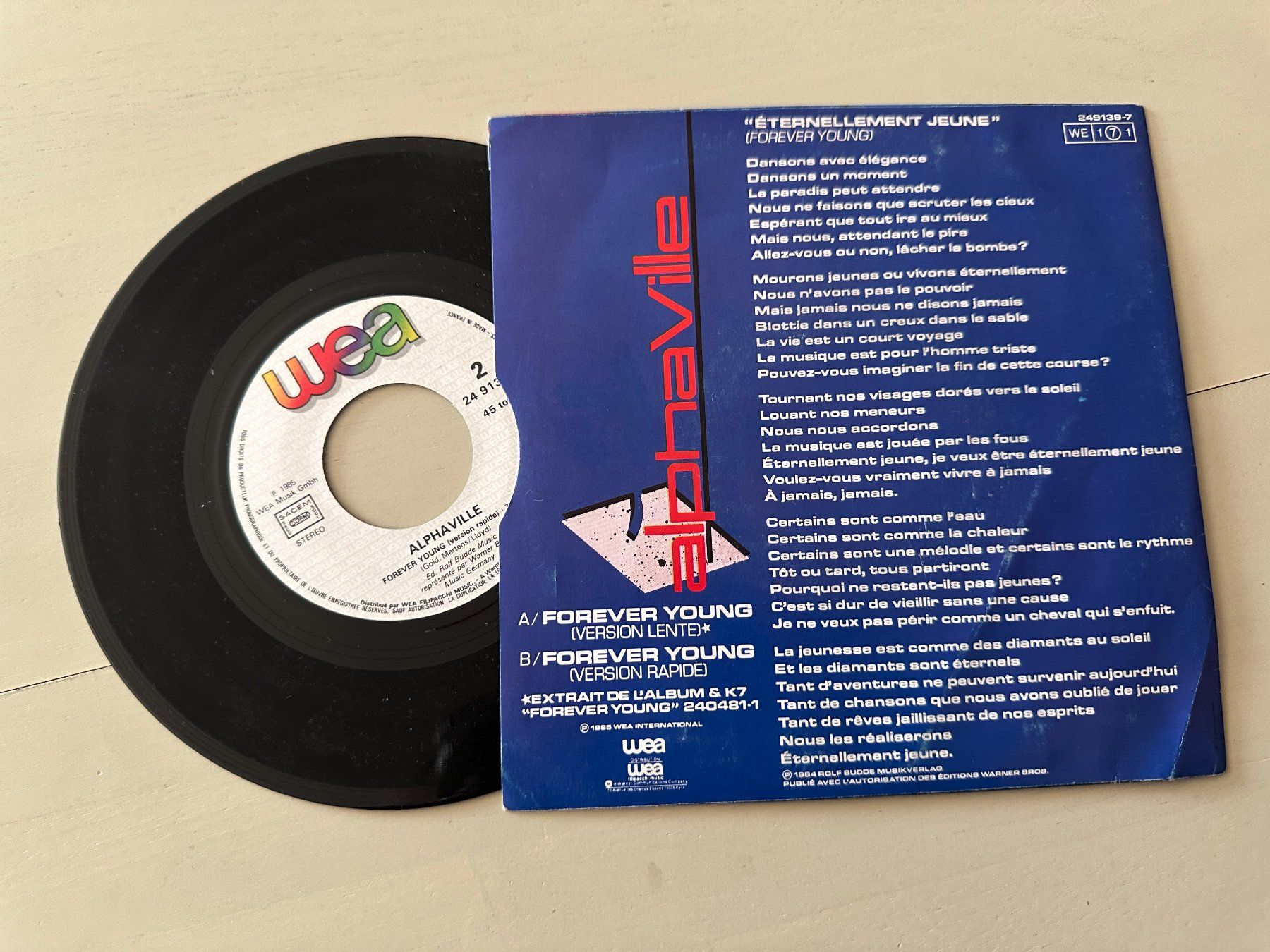Dischi in vinile: ALPHAVILLE rare Single Forever young Frankreich differnt PS – Usato da Basel venduto da Partridge 1