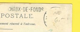 25.4.1905La Chaux-de-Fonds"Bois petit Chateau/Balkenstempel