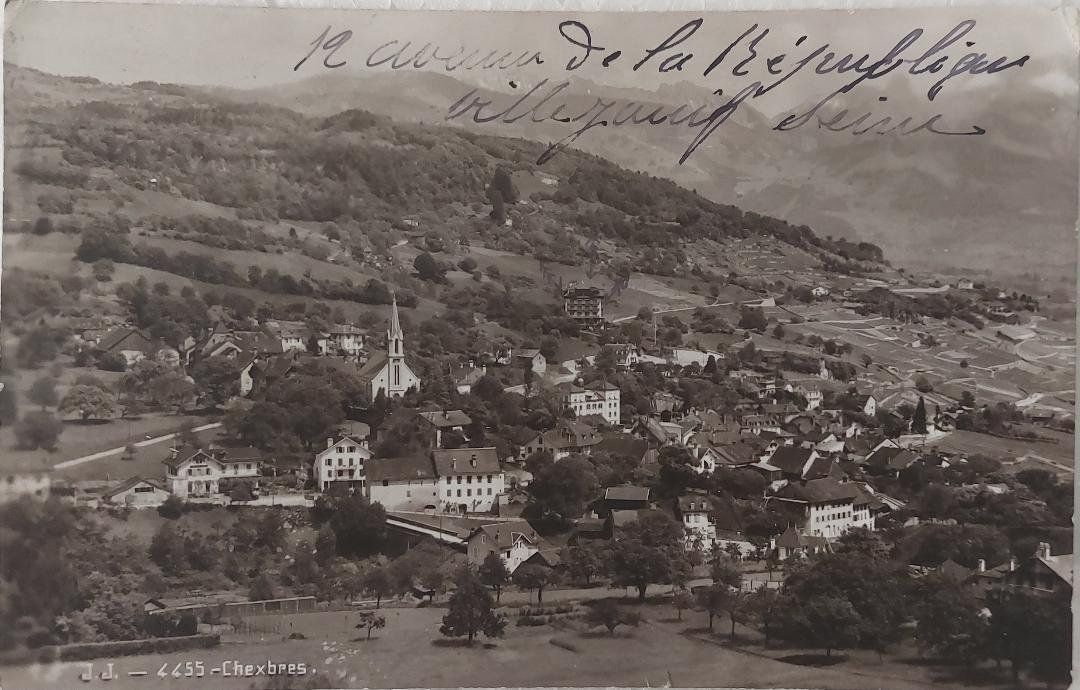 Cartoline postali: CHEXBRES - 1920 – Usato da Delémont venduto da Domdom1