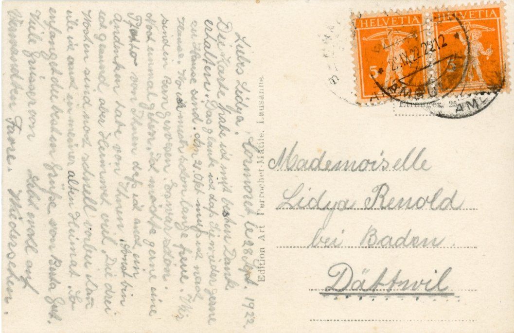 Cartoline postali: Cormoret   BE       en  1 9 2 2 – Usato da Brig venduto da Valcards54 1