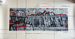 Serigraphie von Rudolf MIRER / "Gotthard-Basistunnel"