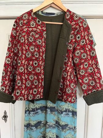 Wendejacke Rot/Oliv Gr. M