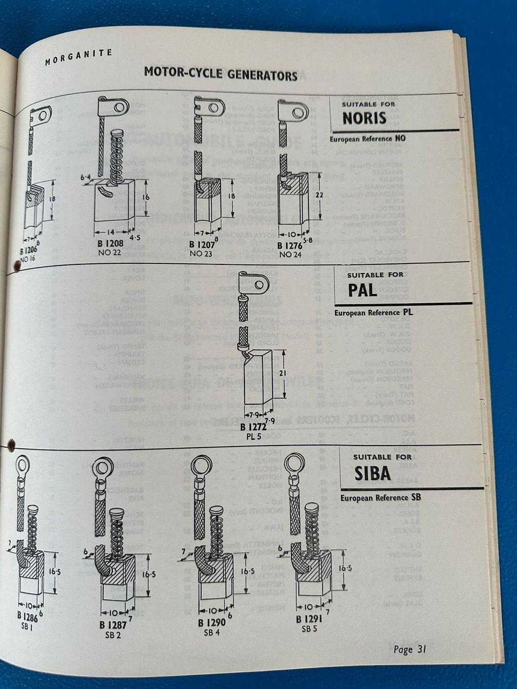 Documenti: Katalog  Bürsten ( Kohlen ), Morganite  1958 ,  Oldtimer – Usato da Boswil venduto da pavo1 7