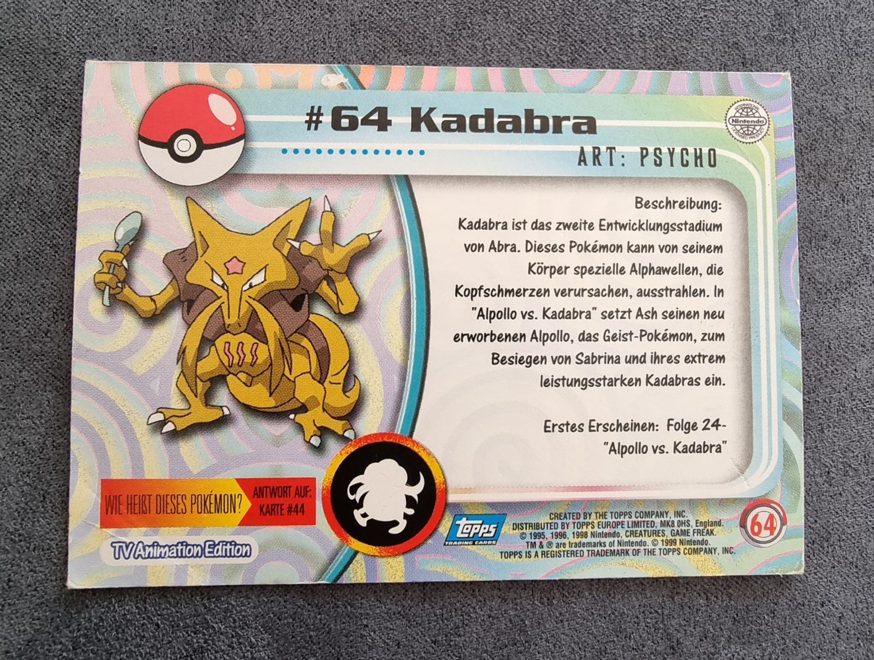 Pokémon Sammelbilder & Trading cards: Pokémon Topps Holo blau #64 Kadabra – Gebraucht aus Roggwil BE von S_Cards 5
