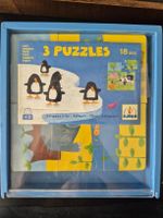 DJECO Holzpuzzle Set, 3 Puzzles, Tiere, Top Zustand!