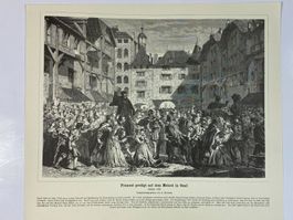 Froment predigt auf dem Molard in Genf